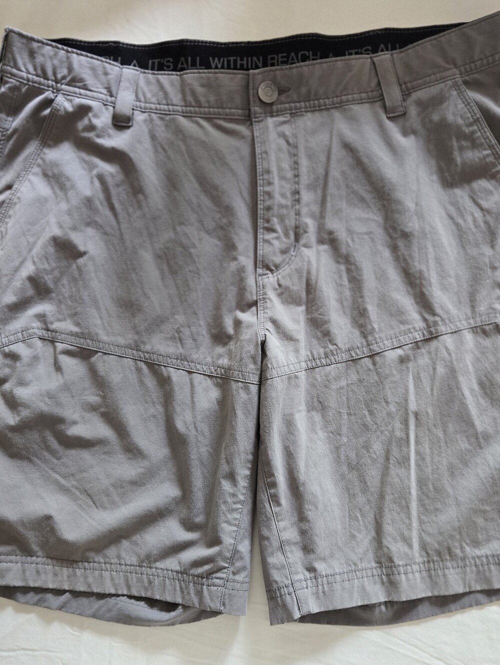 Ascend Hiking Shorts Mens Size 38x9 Gray Organic Cotton Poly Spandex Blend
